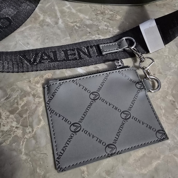 Valentino Orlando Black/Grey Crossbody Bag w/ Coin Pouch NWT - Picture 5 of 11